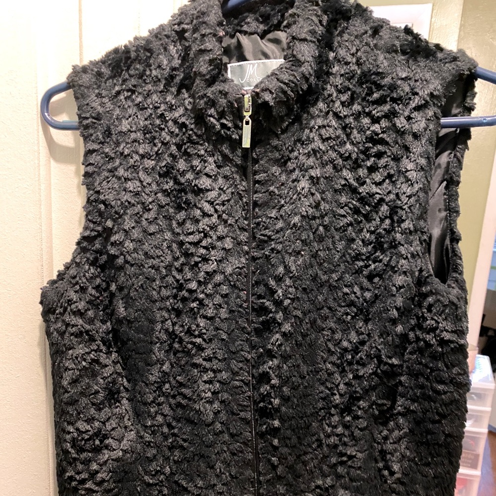 Black Faux Fur Vest
